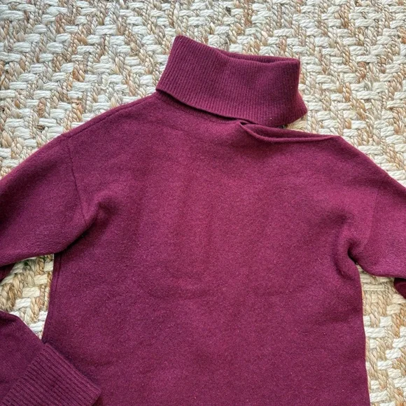 PAIGE Women's Deep Burgundy Raundi Turtleneck Sweater 70% wool